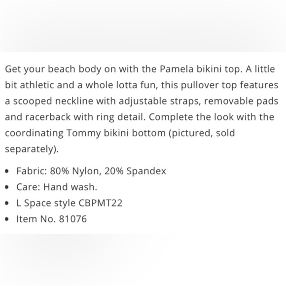 L*Space Pamela Bikini Top Cream/Lemon Drop and Tommy bottom NWT - Picture 10 of 11